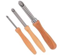 Alipis 3 pièces Outil de Perforation Acier Inoxydable pour Poterie Lot Manche Bois Ergonomique Précision pour Sculpture et Modelage de Pâte Adapté Décoration et Au Bricolage Céramique