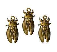 Alipis 3 pièces Pendentifs Cigale Laiton Rétro Breloques Créatives pour Porte-clés DIY Accessoires Décoratifs Vintage pour Bijoux et Décoration
