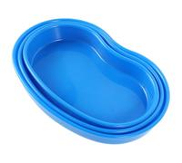 Alipis 3 Pièces Plateau de Service pour Pilules en Plastique Bleu, Plateau Rénal Multigrille 3 Compartiments Indépendants pour Gestion des Remède en Milieu Hospitalier