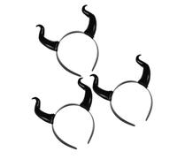 Alipis 3 Pièces Serrage-tête à Cornes de Démon en Plastique Noir pour Halloween et Fêtes, Design Unique et Captivant, Accessoire Coiffure Réaliste et Polyvalent