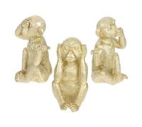 Alipis 3 pièces Statues de Singes Résine Décorations de Bureau Compactes et Créatives Figurines Animaux Décoratives Résine pour Maison et Bureau