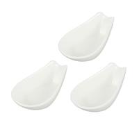 Alipis 3 pièces Supports Céramique pour Cuillères Porte Cuillères pour Restaurants Support Roulement pour Ustensiles de Table Facile à Nettoyer Blanc Élégant