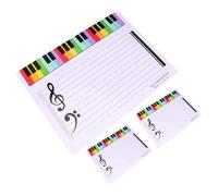 Alipis 3 pièces Tableau Blanc Effaçable Notes Musique Ardoise Blanche Portable et Légère pour Enseignement Musical Surface Lisse Réutilisable Pratique pour École et Maison