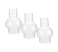 Alipis 3 Pièces Vintage Oil Lamp Shade Glass Chimney Windproof Replacement for Kerosene Lanterns Camping Light Shade Retro Home Décor