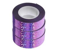 Alipis 3 rouleaux Ruban Adhésif Décoratif Pailleté Adhésif Robuste Multi-surfaces Bande Autocollante Craft Portable Ruban Tissu Laser Usage Bureau et Bricolage