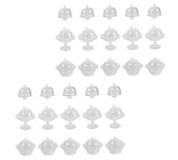 Alipis 30 Ensembles Mini Transparent Dessert Cups for Dollhouse Lightweight Plastic Miniature Pudding Bowls for Party Decoration and Craft Accessories