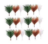 Alipis 30 Pièces Branches de Pin Artificielles Réalistes PVC Couleur Vive Décoration Photo Accessoires Fête DIY Noël