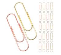 Alipis 30 pièces Lot de Grands Trombones Métal Doré et Rose pour Documents Pinces Réutilisables Résistantes Clips Organisateurs pour Dossiers et Papiers Épais