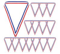 Alipis 30 pièces Lot de Lanières pour Médailles Sportives Rubans aux Trois Couleurs Rouge Blanc Bleu avec Crochet Cordons Tour de Cou pour Remises de Prix et Compétitions