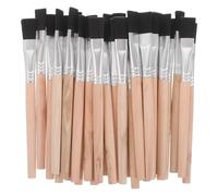 Alipis 30 Pièces Lot de Pinceaux Plats Nylon avec Manche Court Bois pour Garçon Fille Brosses de Peinture Numérique pour Acrylique Gouache et Peinture à Huile Pinceaux de Détail et