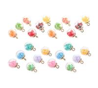 Alipis 30 Pièces Pendentifs en Verre Colorés 16mm Trou Suspendu, Accessoires pour Création de Bijoux, Faciles à Ranger, pour Bijoux DIY Couleur Aléatoire