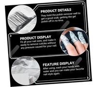 Alipis 300 pièces Nail Foil Wraps avec Coton pour Enlèvement Gel Vernis Semi-permanent Absorbant et Facile à Utiliser pour Soak Off