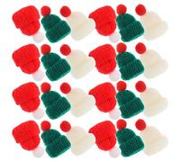 Alipis 36pièces Mini Chapeaux de Père Noël Tricotés Décoration de Table pour Noël Accessoires de Fête pour Bouteilles de Vin Petits Bonnets de Père pour Loisirs Créatifs
