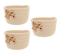 Alipis 3pièces Panier De Rangement Corde Design Nœud Organisateur De Bureau Mignon Pour Rangement Des Jouets Et Accessoires De Maison