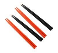 Alipis 4 Paires Baguettes de Batterie Érable-bouleau Baguettes pour Tambour Électronique et Xylophone Musicales Durables pour Débutants Garçon Fille et Adultes Couleurs Orange et Noir