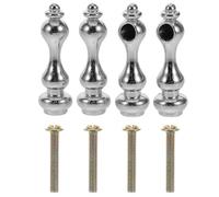 Alipis 4 Pièces Accessoires De Clôture Balustrade De Capuchon De Colonne Bouton Manuel Support Support Accessoires De Console Centrale Support De Crémaillère Alliage De Zinc Silver