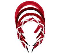 Alipis 4 Pièces Bandeaux Cheveux Larges Rouges pour Femmes et Adolescentes Serre-têtes Confortables pour Soins Du Visage Sport et Coiffure Lot de Accessoires Cheveux Pratiques et Légers