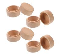 Alipis 4 Pièces Boîte Ronde en Hêtre Coffret à Dents Fée Rangement Bagues et Bijoux Coffret Souvenir Multifonction pour Stockage Décorative