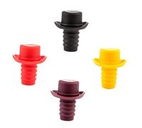 Alipis 4 pièces Bouchons à Vin Silicone Réutilisables et Étanches Multicolores Accessoires pour Bouteilles de Vin Protection Longue Durée