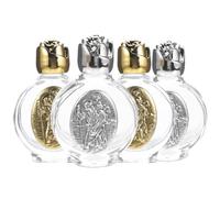 Alipis 4 Pièces Bouteilles Eau Bénite en Verre - Flacons Catholiques Vides avec Saint Christophe pour Sacrement, Messe, Voyage et Prières à l’Église