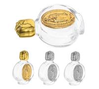 Alipis 4 Pièces Bouteilles Verre pour Bénite de Contenants Vides Élégants de Verre Accessoires Religieux pour Baptême Prières Personnelles Célébrations Chrétiennes