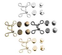 Alipis 4 pièces Boutons de Remplacement pour Jeans Lot de Boutons Métalliques Amovibles Réglage Instantané Ceinture Design Simple Couture Faciles à Installer et Réutilisables