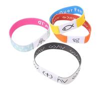 Alipis 4 Pièces Bracelet de Lecture de Versets Bibliques Nfc, Tissu | Élastique, Ajustement Sûr et Réversible, Usage Bureau ou Déplacement, Idée Présent Chrétienne