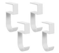 Alipis 4 Pièces Crochet Porte-paquet à Main en Aluminium Blanc, Portable et Résistant, pour Bureau et Environnement D'étude, Support Pratique Table pour Cartable et Parapluie