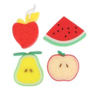 Alipis 4 pièces Éponge Bain Garçon Fille Forme Fruits Éponge Exfoliante Douce et Portable pour Garçons Filles Accessoires Bain Légers et Réutilisables