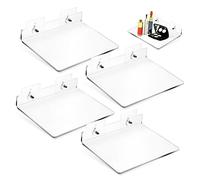 Alipis 4 Pièces Étagères Murales Flottantes Transparentes Acrylique Lot de Étagères Adhésives sans Perçage pour Salle de Bain Cuisine Chambre et Salon