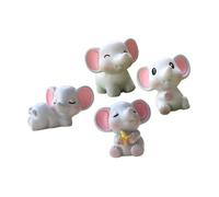 Alipis 4 pièces Figurines Animaux Résine Rose de Statues Miniatures Décor Intérieur et Jardin Compactes Étanches pour Salon Balcon Pelouse 4pcs/Set