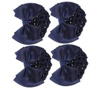 Alipis 4 pièces Filets à Chignon avec Noeud pour Femmes Lot de Pinces Barrettes Cheveux Élégantes Accessoires Décoratifs Stables pour Usage Quotidien et Professionnel