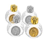 Alipis 4 pièces Flacons Eau Bénite Verre Bouteilles Vides Portables pour Huiles Essentielles Décor Religieux Compact pour Voyages et Événements Spirituels
