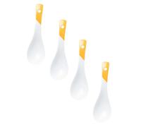 Alipis 4 pièces Lot Cuillères Soupe Céramique Jaune et Blanc Cuillères Multipurpose pour Soupe Porridge et Riz Design Ergonomique Céramique Usage Quotidien Polyvalent