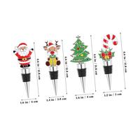 Alipis 4 pièces Lot de Bouchons de Vin Noël Bouchons de Bouteille Décoratifs et Étanches Scellants Réutilisables pour et de Noël