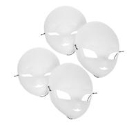 Alipis 4 Pièces Masques Renard Blancs Unis PVC Masques Vierges pour Peinture Diy et Confortables pour Halloween Cosplay et Déguisées
