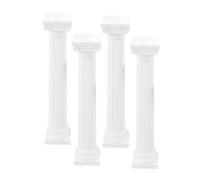 Alipis 4 Pièces Mini Pilier Romain Blanc PS Décoratif pour Jardin et Cour
