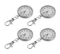 Alipis 4 Pièces Montre de Poche à Grands Chiffres, Clip, Acier Inoxydable | Style Classique Vintage, Lecture Rapide sans Mains, pour Déplacements Quotidiens, Examens, Médecins et Enseignants