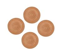 Alipis 4 pièces Napperons Rotin Tressé Faits Main Coussinets Isolants pour Tasse Protection Chaleur pour Table à Manger et Décor Naturel
