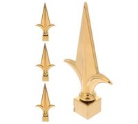 Alipis 4 Pièces Ornement de Poteau Trident Or en Acier Inoxydable | Décor Classique, Pose Facile, Résistant aux Intempéries, pour Jardin, Cour et Poteaux en Bois