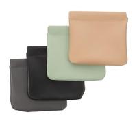 Alipis 4 pièces Pochette Maquillage sans Fermeture Trousse Cosmétique Portable PU Cuir Squeeze Pochette Petite Sac de Rangement pour Femmes Lot de Couleurs Assorties
