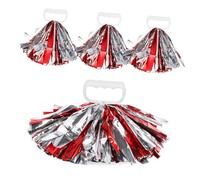 Alipis 4 pièces Pompons de Cheerleading Métalliques avec Anneaux Quatre Doigts et Accessoires de Performance pour Équipe et Événements Sportifs