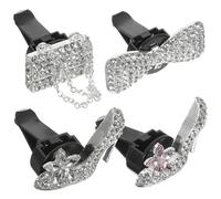 Alipis 4 Pièces Quatuor de Clips de Ventilation Bling pour Voiture Accessoires Élégants pour Parfum Décoration Intérieure Compatible avec Hommes et Femmes Parfum Rechargeable Pack à Main