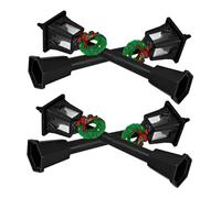 Alipis 4 Pièces Quatuor Lampadaires Miniatures de Noël pour Maison de Décoration de Rue Accessoires de Paysage Ambiance Festive