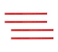Alipis 4 Pièces Rails de Skateboard Rouge en Plastique | Structure Nervurée Renforcée, Installation Facile, pour Street et Rampe, Kit D’accessoires pour Planche