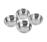 Alipis 4 pièces Set de Bols à Sauce Ronds Acier Inoxydable pour Trempette Assiettes Apéritives Coupelles pour Sauce Soja et Condiments Adaptés Maison et Restauration