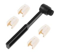 Alipis 4 Pièces Stylus Aiguilles de Remplacement pour Platine Vinyle avec Brosse de Nettoyage Aiguille Aluminium pour Cellule Phonographe Compatible avec Tourne-disques Modernes et