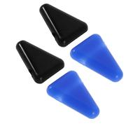Alipis 4 Pièces Support de Fourchette en Silicone, Porte-fourchette en Silicone Triangulaire, Noir et Bleu, Absorbe les Vibrations, Support Stable, Compatible Universellement,