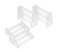 Alipis 4 pièces Support pour Tubes à Essai Transparent Double Couche Porte-éprouvette Stable et Gain de Place pour Laboratoire et Recherche Scientifique