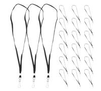 Alipis 40 Pièces Lot de Cordons Tour de Cou Noirs pour Badge Identité avec Attache Sécurisée Cordon Badge Professionnel pour Écoles Bureaux et Usines